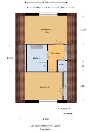 Floorplan - Van den Berghlaan, 2132 AS Hoofddorp